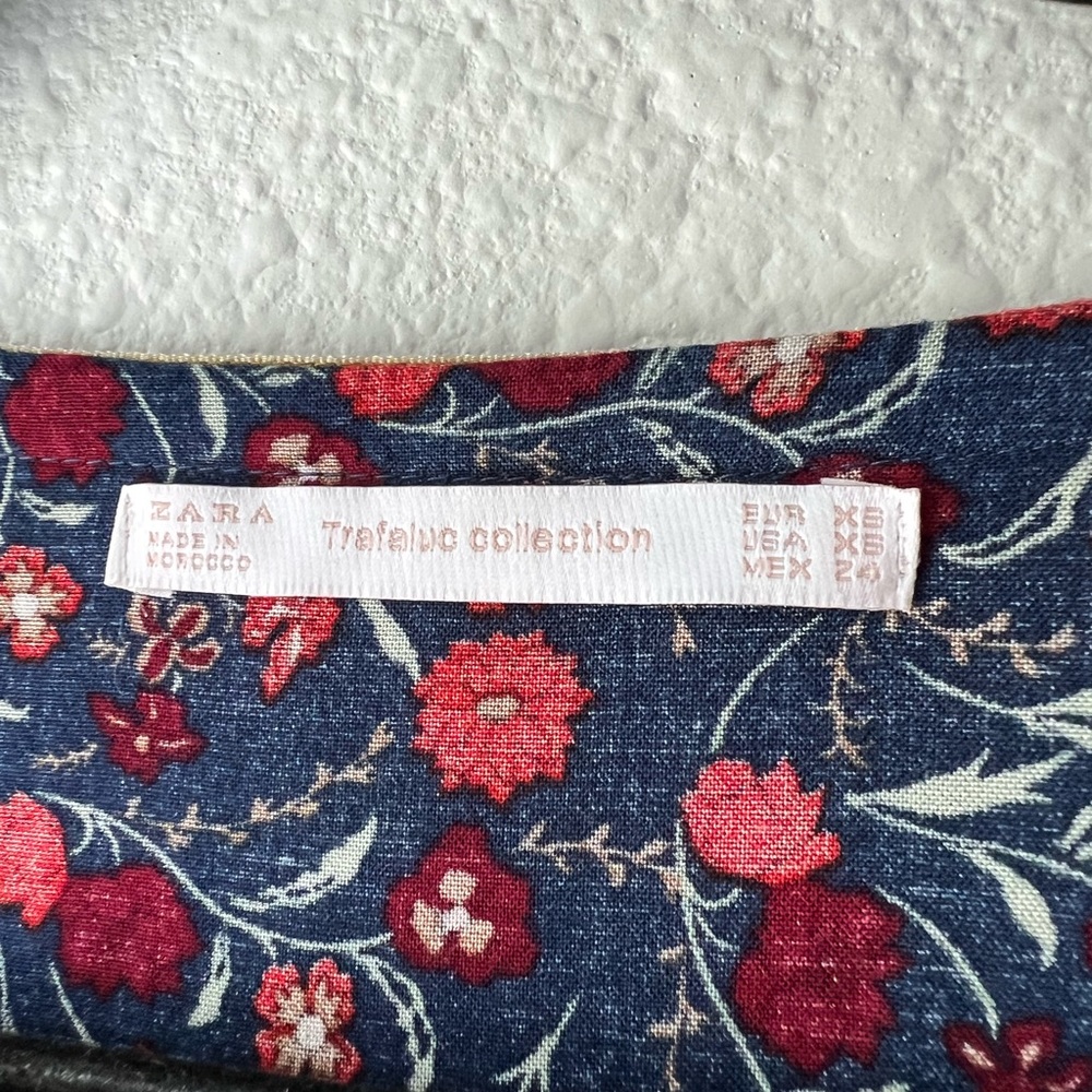 Zara Bohemian Multicolor Button Down 100% Viscose… - image 3